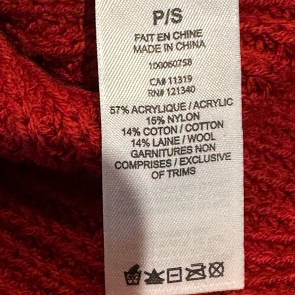 Dynamite Womens Size Small Red Crewneck Long Sleeve Sweater Shirttail Bottom - Picture 5 of 6